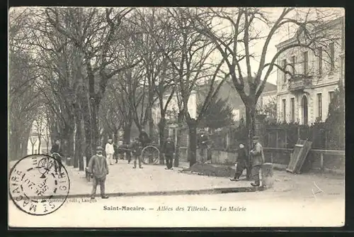 AK Saint-Macaire, Allées des Tilleuls, La Mairie
