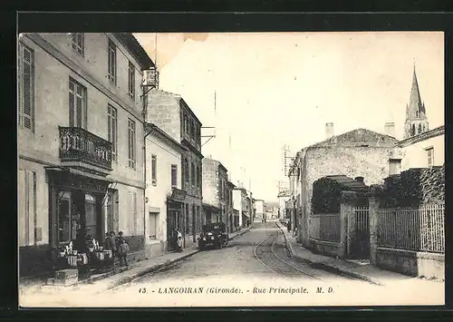 AK Langoiran, Rue Principale, Strassenpartie