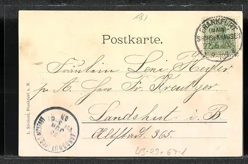 AK Frankfurt / Main, Dicker Fritz seit 1854 zur Frankfurter Messe, Stadttyp, Liedtext Jule-Polka