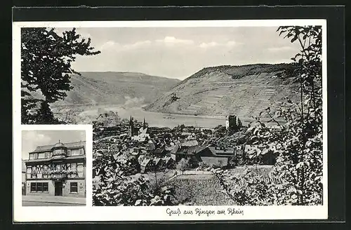 AK Bingen / Rhein, Hotel Restaurant Anker, Teilansicht