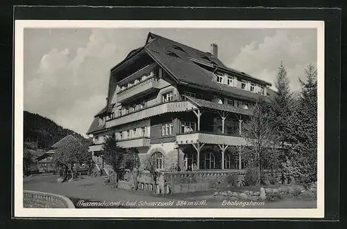 AK Menzenschwand i. bad. Schwarzwald, Erholungsheim