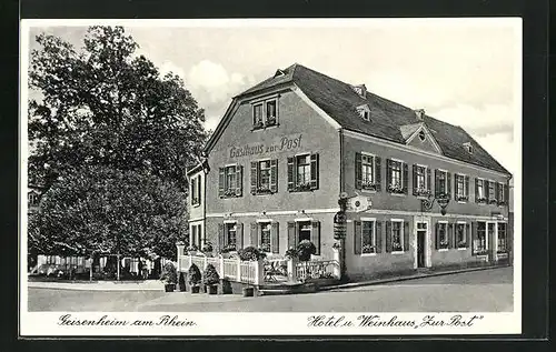 AK Geisenheim a. Rhein, Hotel u. Weinhaus Zur Post
