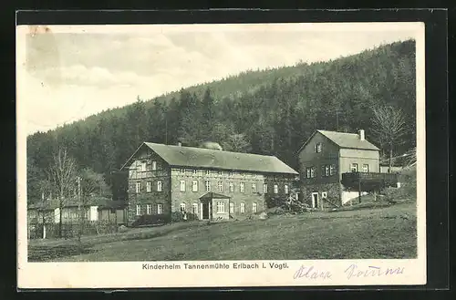 AK Erlbach / Vogtland, Blick zum Kinderheim Tannenmühle