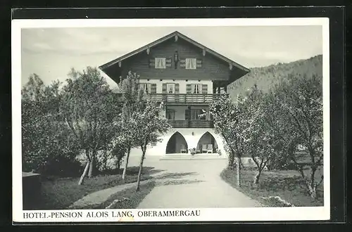 AK Oberammergau, Blick auf Hotel-Pension Alois Lang
