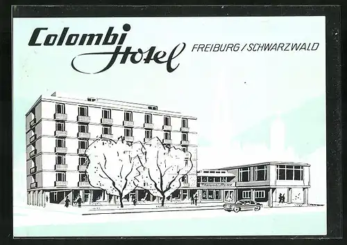 AK Freiburg / Schwarzwald, Gesamtansicht des Colombi Hotel