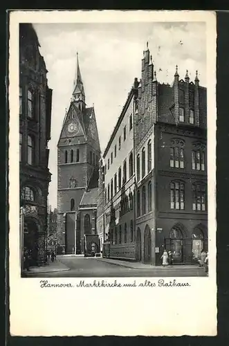 AK Hannover, Marktkirche und altes Rathaus