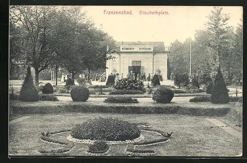 AK Franzensbad, Teilansicht des Elisabethplatz