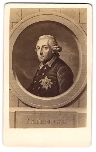 Fotografie Portrait Friedrich der Grosse in Uniform, Fridericus II