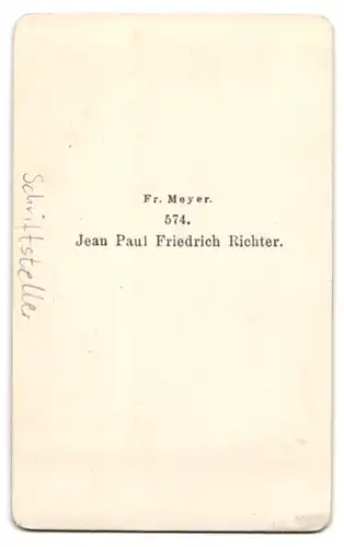 Fotografie Portrait Schriftsteller Jean Paul Friedrich Richter