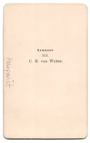 Fotografie Portrait C. M. von Weber, nach Hamman