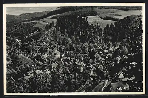 AK Katzhütte /Th., Gesamtansicht aus der Vogelschau