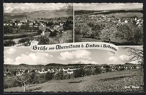 AK Oberreitnau bei Lindau, Ortsansichten mit Umgebung