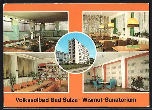 AK Bad Sulza, Wismut-Sanatorium mit Schwimmbad