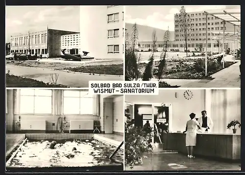 AK Bad Sulza, Wismut-Sanatorium mit Empfang und Schwimmhalle