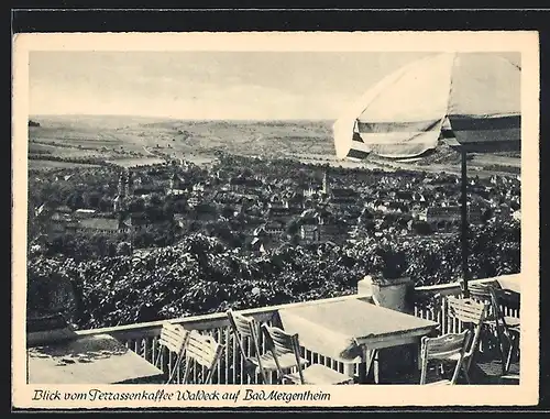 AK Bad Mergentheim, Blick vom Terrassenkaffee Waldeck