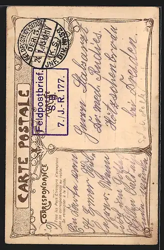 AK Strausse futtern Carenoutur, Reklame