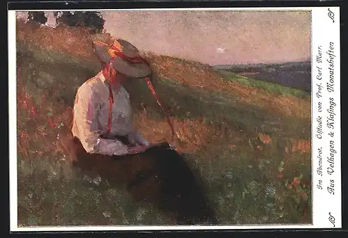 Künstler-AK sign. Carl Marr: Im Abendrot