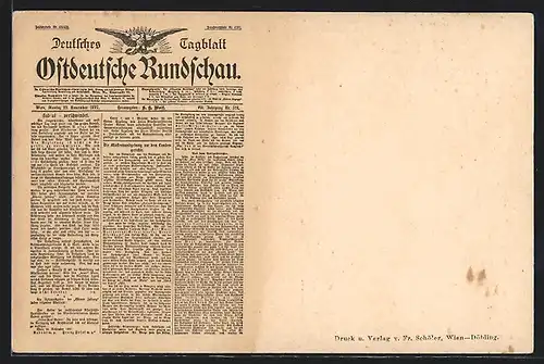AK Zeitung Ostdeutsche Rundschau, Titelseite