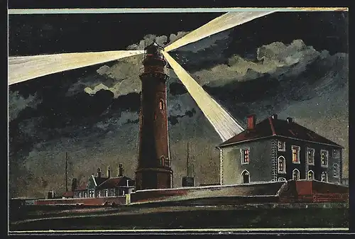 AK Helgoland, Neuer Leuchtturm erhellt die Nacht