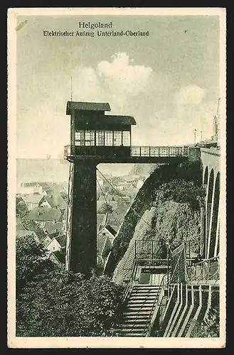 AK Helgoland, Elektrischer Aufzug Unterland-Oberland