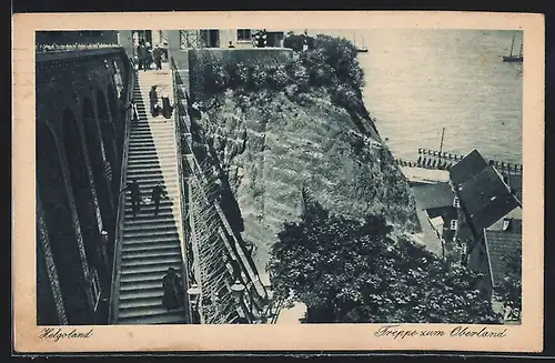 AK Helgoland, An der Treppe zum Oberland