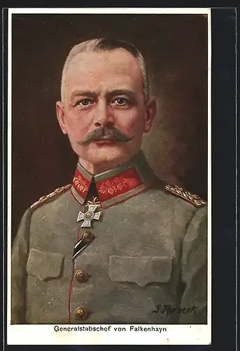 AK Porträt des Heerführers Kriegsminister von Falkenhayn
