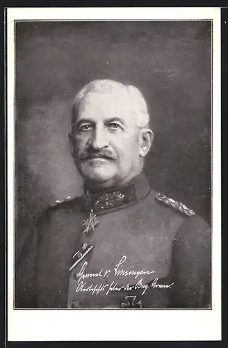 AK Heerführer General von Linsingen in Uniform mit Halsorden