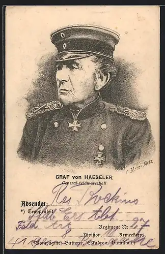 AK Graf von Haeseler, General-Feldmarschall