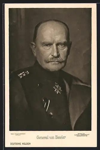 Künstler-AK General von Beseler in Uniform mit Orden
