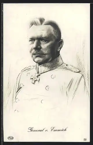 AK General von Emmich in Uniform, Portrait