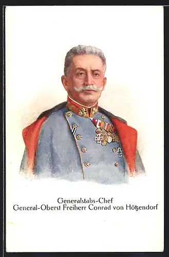 AK Generaloberst Freiherr Conrad von Hötzendorf mit übergelegtem Uniformmantel