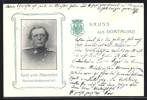 AK Heerführer Graf von Haeseler, Wappen