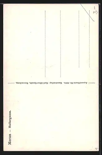 Künstler-AK J.Marschall: Meran, Hallergasse