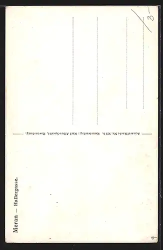 Künstler-AK J.Marschall: Meran, Hallergasse