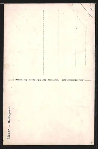 Künstler-AK J.Marschall: Meran, Hallergasse