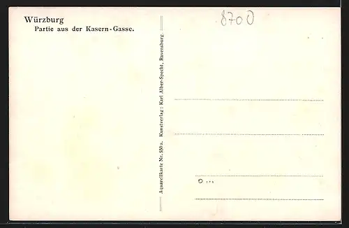 Künstler-AK Würzburg, Partie aus der Kasern-Gasse