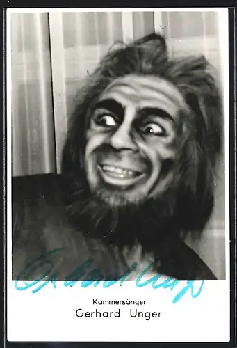 AK Opernsänger Gerhard Unger im Kostüm, Autograph