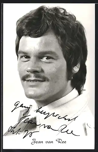 AK Opernsänger Jean van Ree mit Schnurrbart, Autograph