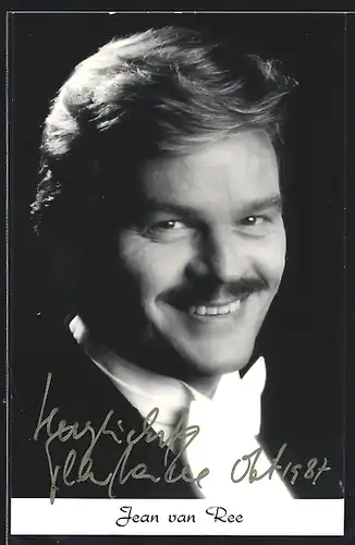 AK Opernsänger Jean van Ree mit Schnurrbart, Autograph