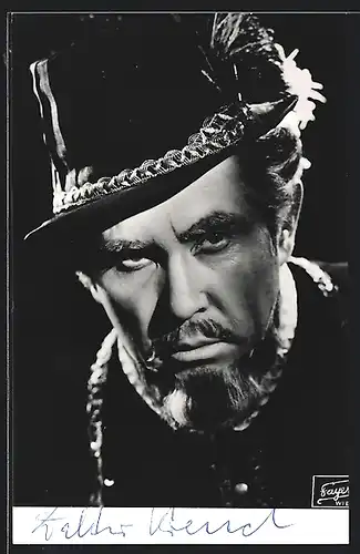 AK Opernsänger Walter Kreppel im Kostüm, Autograph