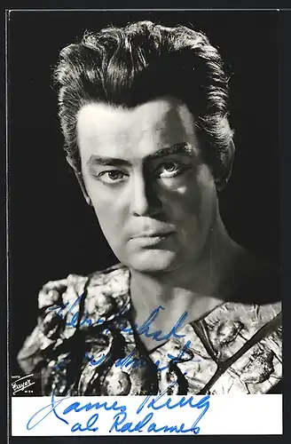 AK Opernsänger James King im Kostüm, Autograph