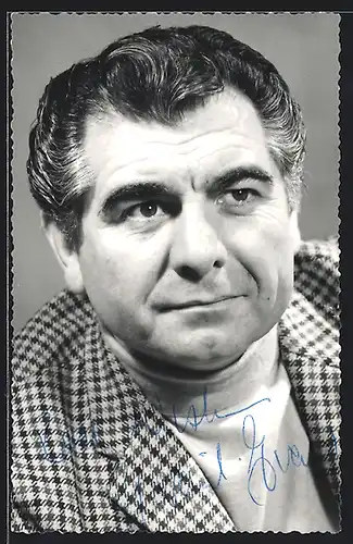 AK Opernsänger Geraint Evans im karierten Sakko, Autograph