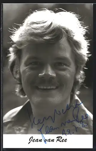 AK Opernsänger Jean van Ree mit Schnurrbart, Autograph