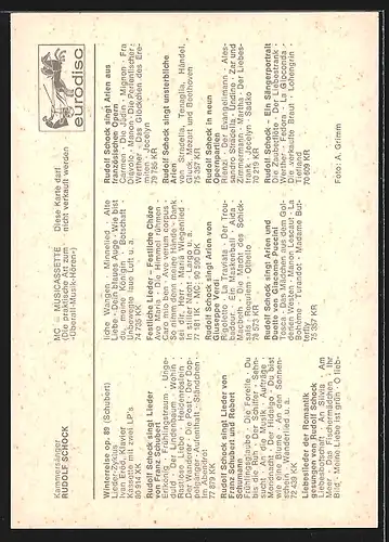 AK Opernsänger Rudolf Schock im Anzug, Autograph