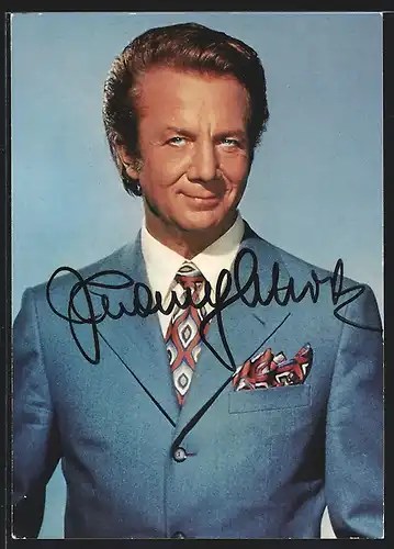 AK Opernsänger Rudolf Schock im Anzug, Autograph