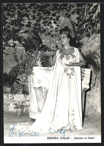 AK Opernsängerin Biserka Cvejic in Samson et Dalila, Autograph