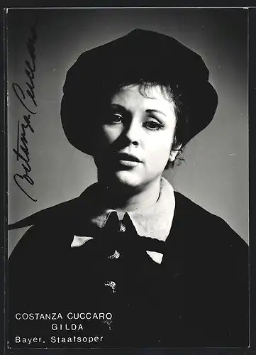 AK Opernsängerin Costanza Cuccaro als Gilda, Autograph