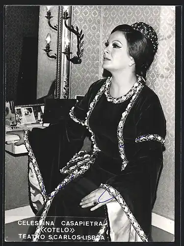 AK Opernsängerin Celestina Casapietra in Otelo, Autograph