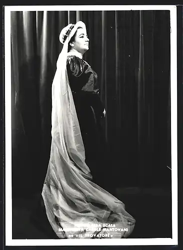 AK Opernsängerin Margherita Casals Mantovani in Il Trovatore, Autograph