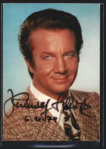 AK Opernsänger Rudolf Schock im Anzug, Autograph